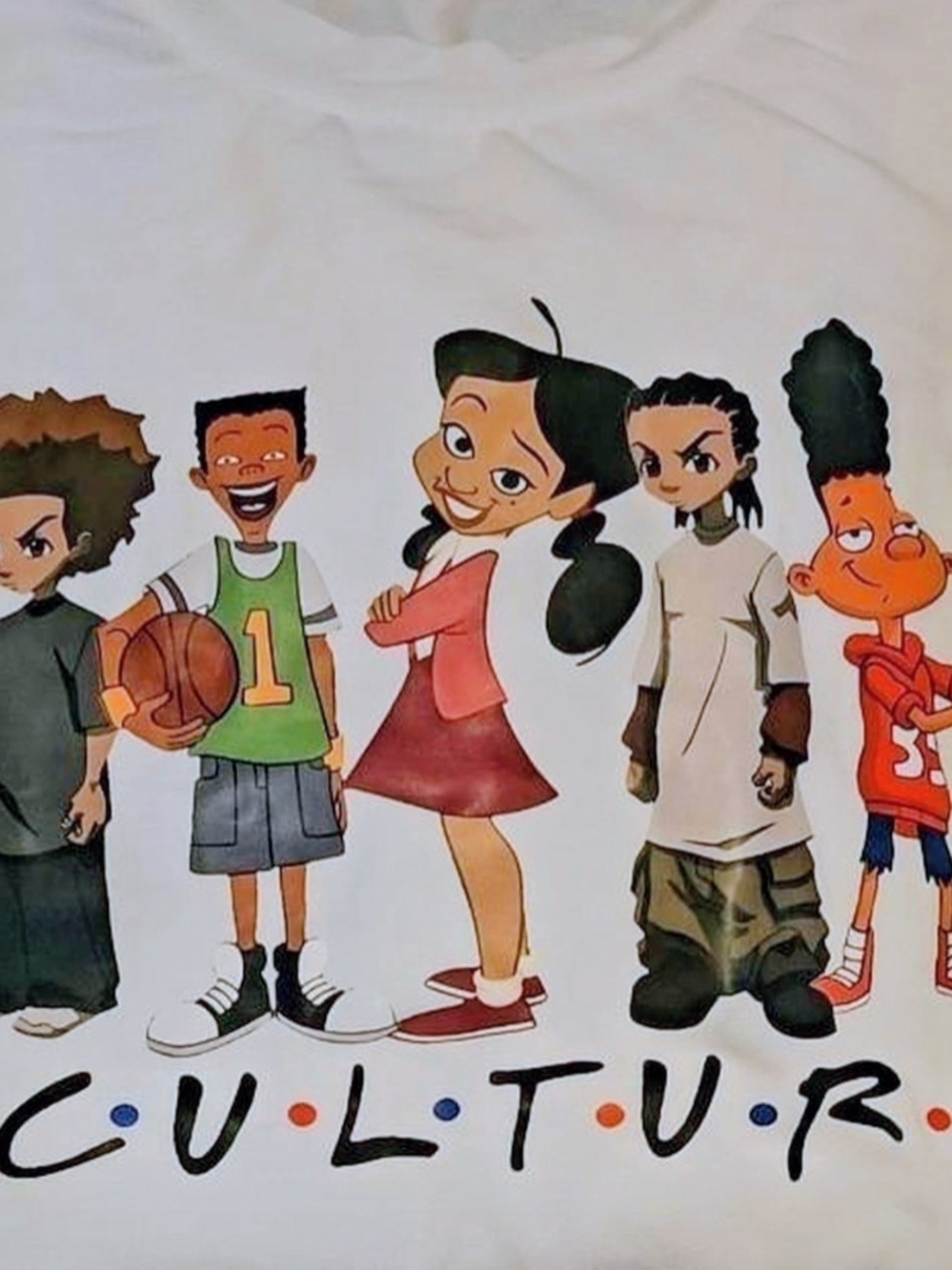 White Graphic Tee - Fun Cartoon Crew